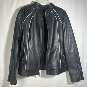 Sleek Black Leather Jacket for Women